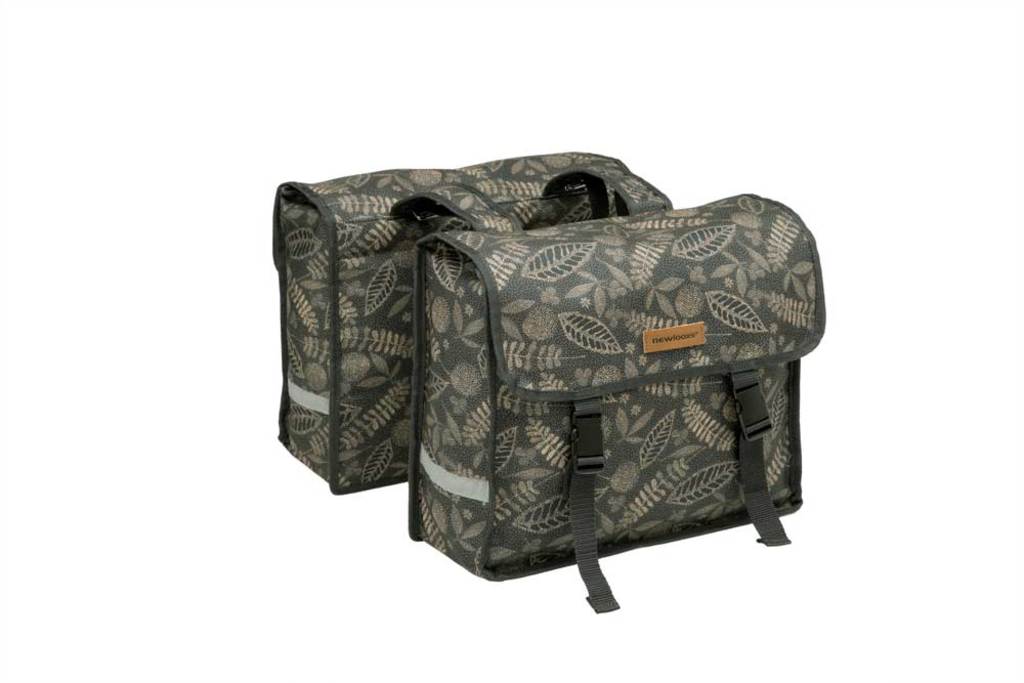 Dubbele-Fietstas-New-Looxs-Fiori-Double-30-Liter-Forest-Anthracite Dubbele-Fietstas-New-Looxs-Fiori-Double-30-Liter-Forest-Anthracite